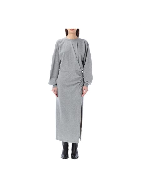 Robe mi-longue en coton à motif étoile Isabel Marant étoile gris