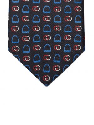 Raštuotas šilkinis kaklaraištis Gucci