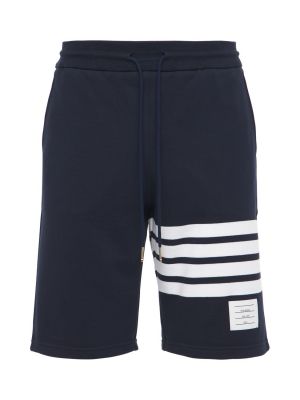 Shorts en coton à rayures en jersey Thom Browne gris
