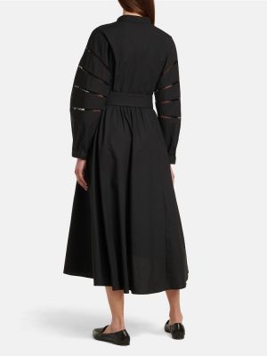 Bavlněné midi šaty Brunello Cucinelli černé