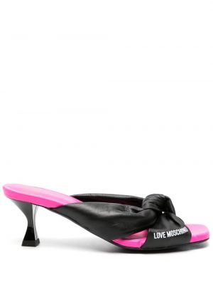 Papuci tip mules din piele Love Moschino