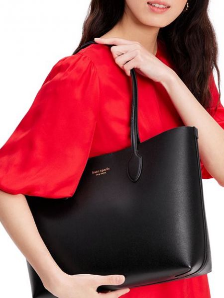 Кожаная большая сумка Kate Spade New York черная