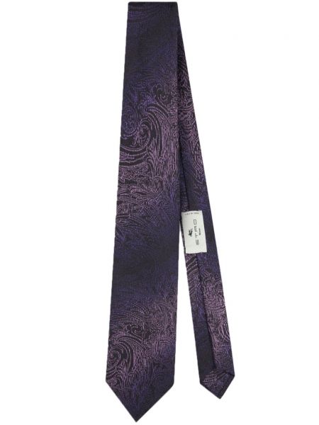 Копринена вратовръзка Etro виолетово