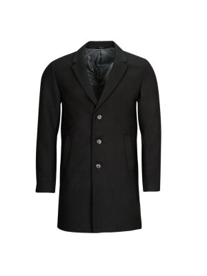 Vlněný kabát Jack & Jones černý
