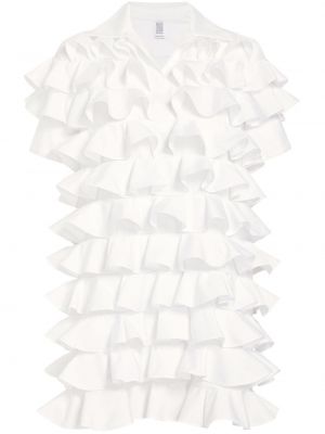 Pamučna haljina s volanima Rosie Assoulin bijela