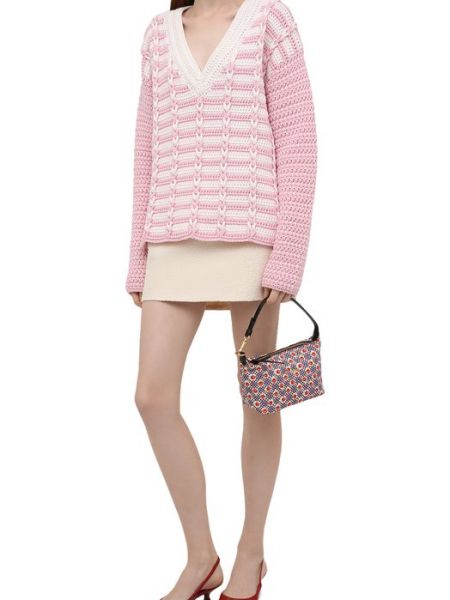 Шерстяной свитер Miu Miu розовый