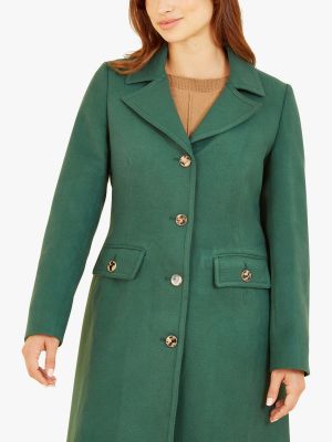 Пальто на пуговицах Yumi зеленое