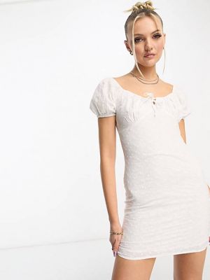 Платье мини с вышивкой в уличном стиле Daisy Street белое