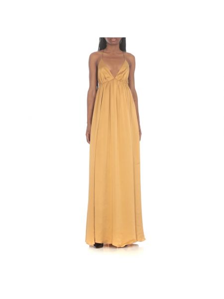 Jedwabna sukienka długa Zimmermann żółta