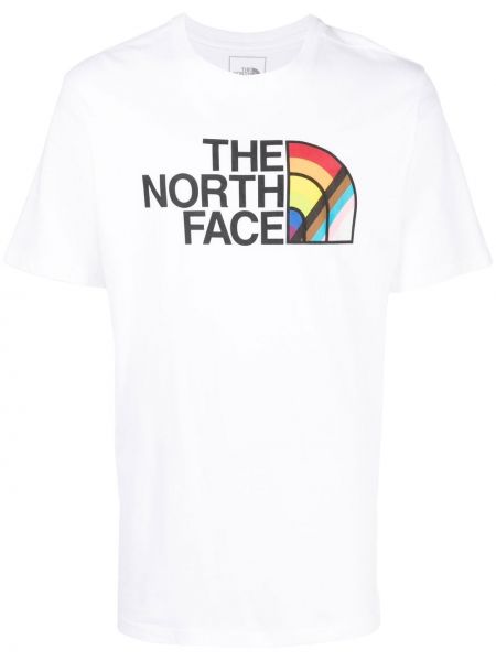 Trykt bomull t-skjorte The North Face hvit