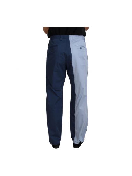 Pantalones rectos de algodón Dolce & Gabbana azul