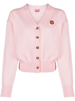 Woll strickjacke mit v-ausschnitt Kenzo pink