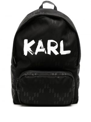Žakárový batoh s potlačou Karl Lagerfeld