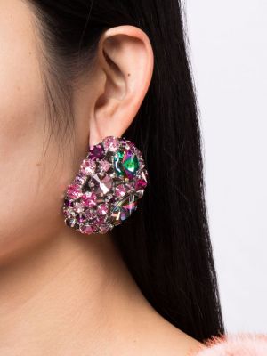 Ohrring mit kristallen Area pink