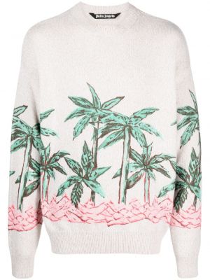 Raštuotas džemperis Palm Angels balta