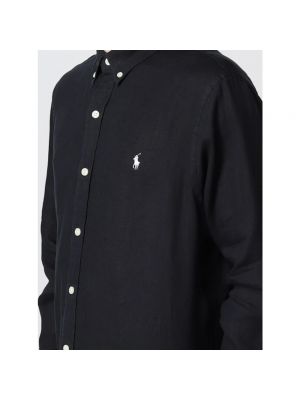 Lniana koszula na guziki slim fit Ralph Lauren czarna