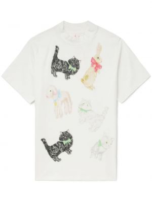 T-shirt aus baumwoll mit print Yuhan Wang weiß