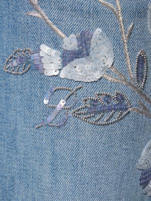 Straight fit džinsi ar ziediem Blumarine zils