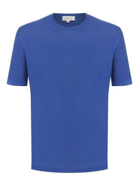 Шелковая футболка Brioni синяя