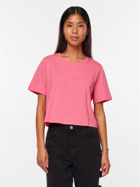Majica oversized Pieces ružičasta