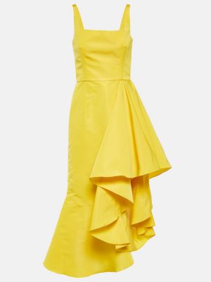 Asymetrické midi šaty z polyesteru Alexander Mcqueen - žlutá
