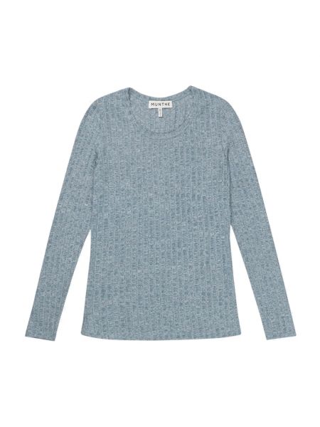 Sweter w paski z długim rękawem Munthe niebieski