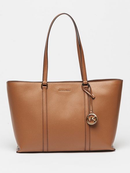 Кожаная сумка шоппер Michael Kors коричневая