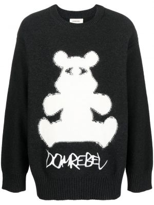 Пуловер бродиран Domrebel черно