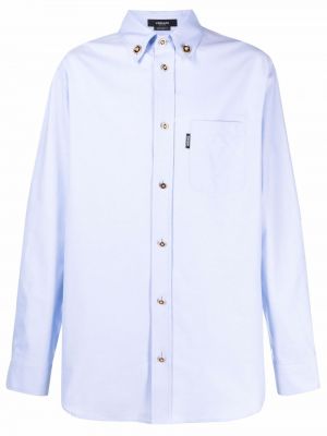 Camisa con botones Versace azul