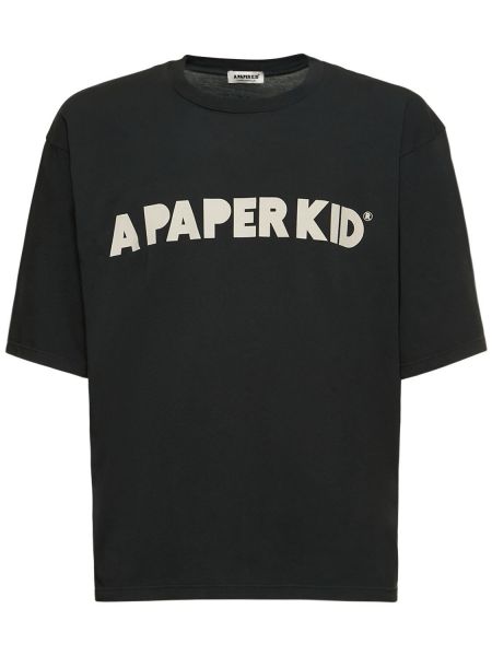 Тениска A Paper Kid черно