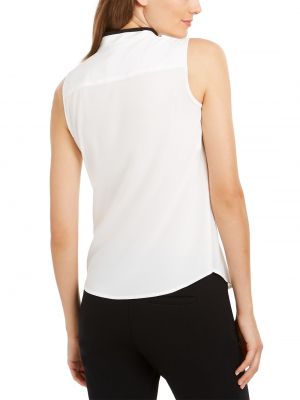 Блузка без рукавов с рюшами Calvin Klein черная