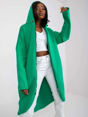Džemperis su užtrauktuku Fashionhunters žalia