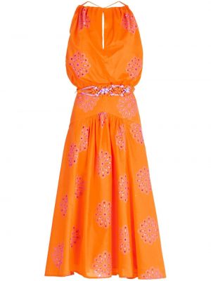 Памучна миди рокля Silvia Tcherassi оранжево