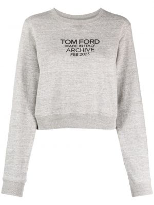 Raštuotas medvilninis džemperis Tom Ford pilka