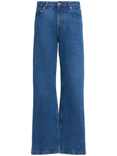 Jeans med hög midja i bomull Ami Paris blå