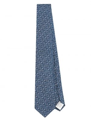 Jedwabny krawat żakardowy Lardini niebieski