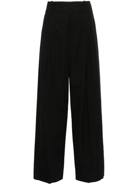 Černé plisované rovné kalhoty Bottega Veneta