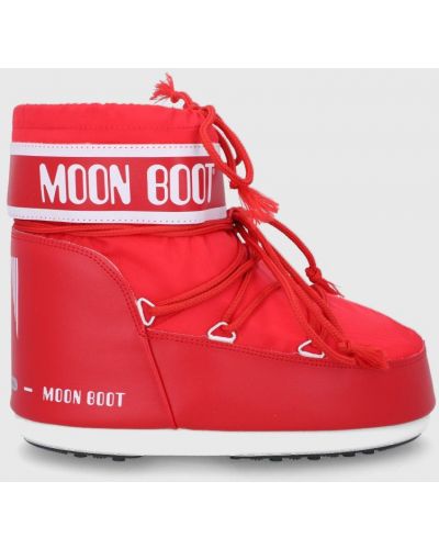 Czerwone nylonowe śniegowce Moon Boot