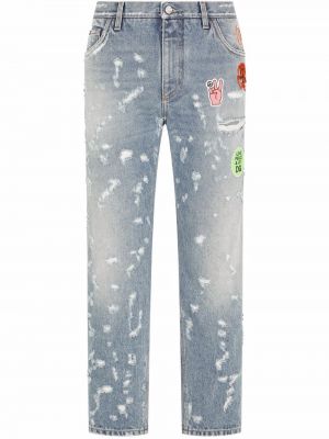 Nødlidende tapered fit jeans Dolce & Gabbana blå