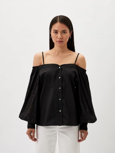 Блузка с открытыми плечами Karl Lagerfeld черная