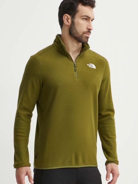 Однотонний светр на блискавці The North Face зелений
