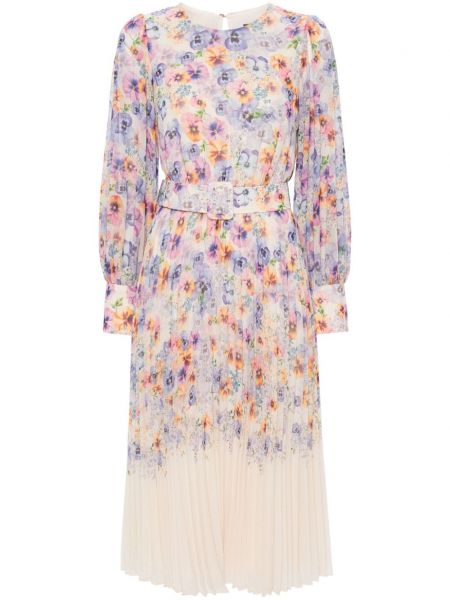 Midi haljina s cvjetnim printom Nissa ljubičasta