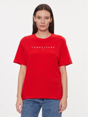 Tricou cu croială lejeră Tommy Jeans roșu