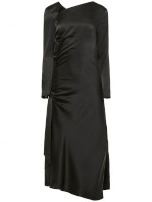 Asymetrické hodvábne koktejlkové šaty Equipment čierna