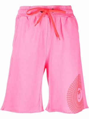 Trykt bomull shorts Pinko rosa