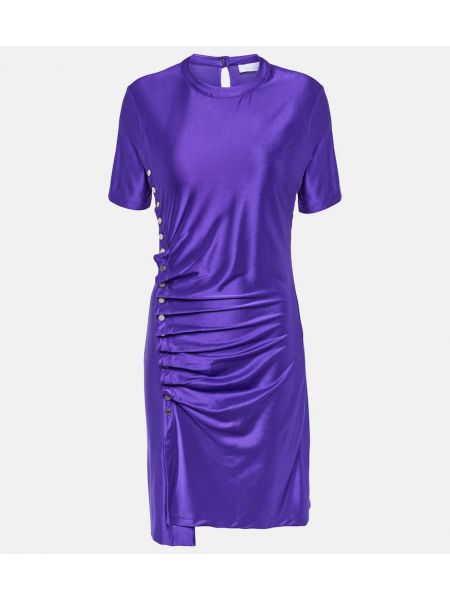 Mini vestido asimétrico drapeado Rabanne violeta
