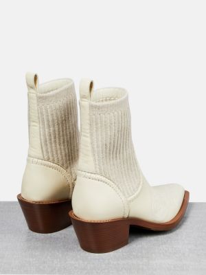 Кожени обувки до глезена Chloã© бяло