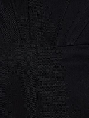 Midi suknja visoki struk od viskoze Mugler crna
