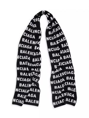 Bal Горизонтальный шарф по всей длине Balenciaga черный