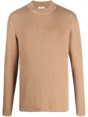 Sweter z okrągłym dekoltem Sandro brązowy